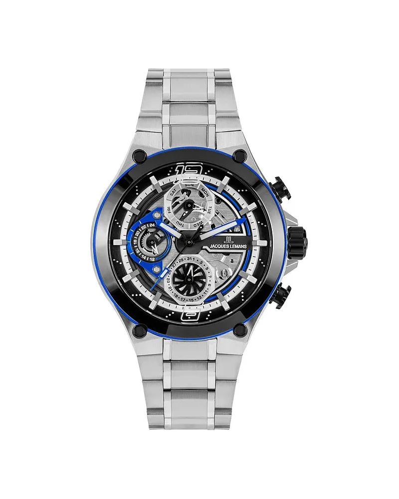 Jacques Lemans Herrenuhr Sport Silber