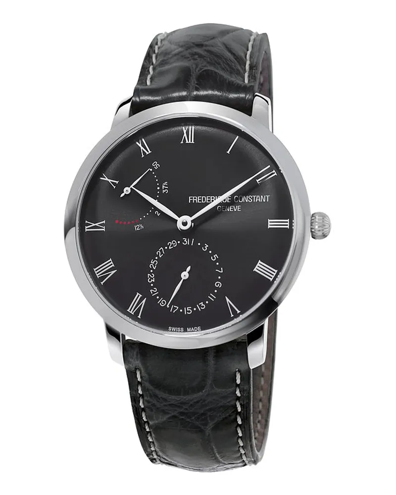 Frédérique Constant Herrenuhr Slimline Power Reverse Manufacture Silber