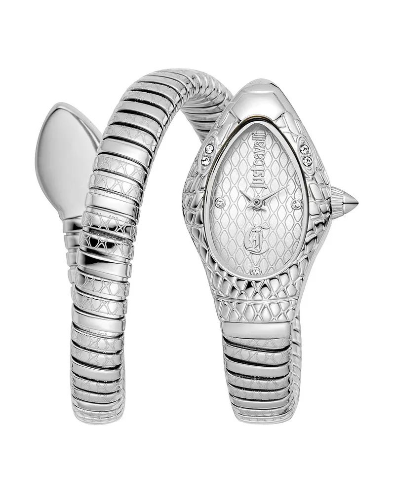 Just Cavalli Damenuhr Signature Snake Silber