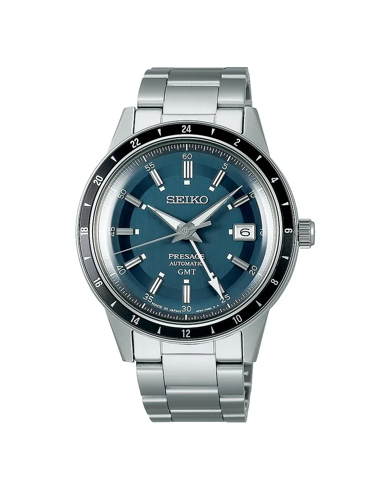 Seiko Herrenuhr GMT Silber