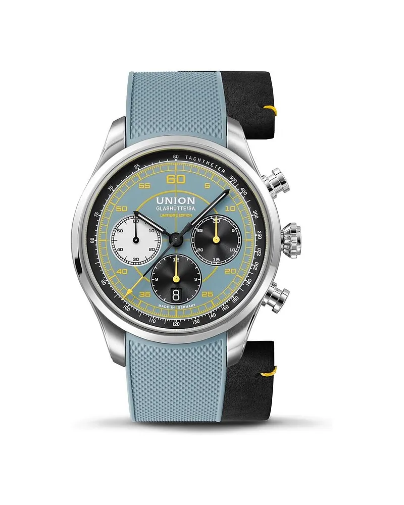 Union Glashütte Uhren-Set inkl. Wechselarmband Belisar Chronograph Speedster Limitierte Edition 2025 Silber