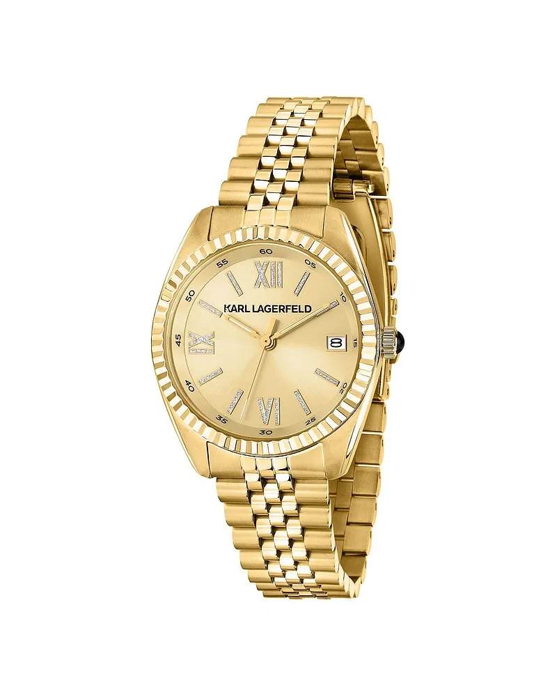 Karl Lagerfeld Damenuhr Timeless Code Gelbgold
