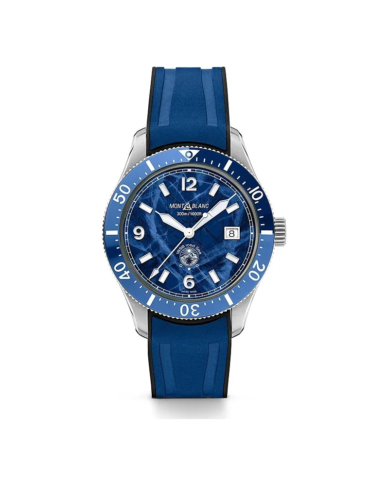 Montblanc Taucheruhr Montblanc 1858 Iced Sea Automatic Date Silber