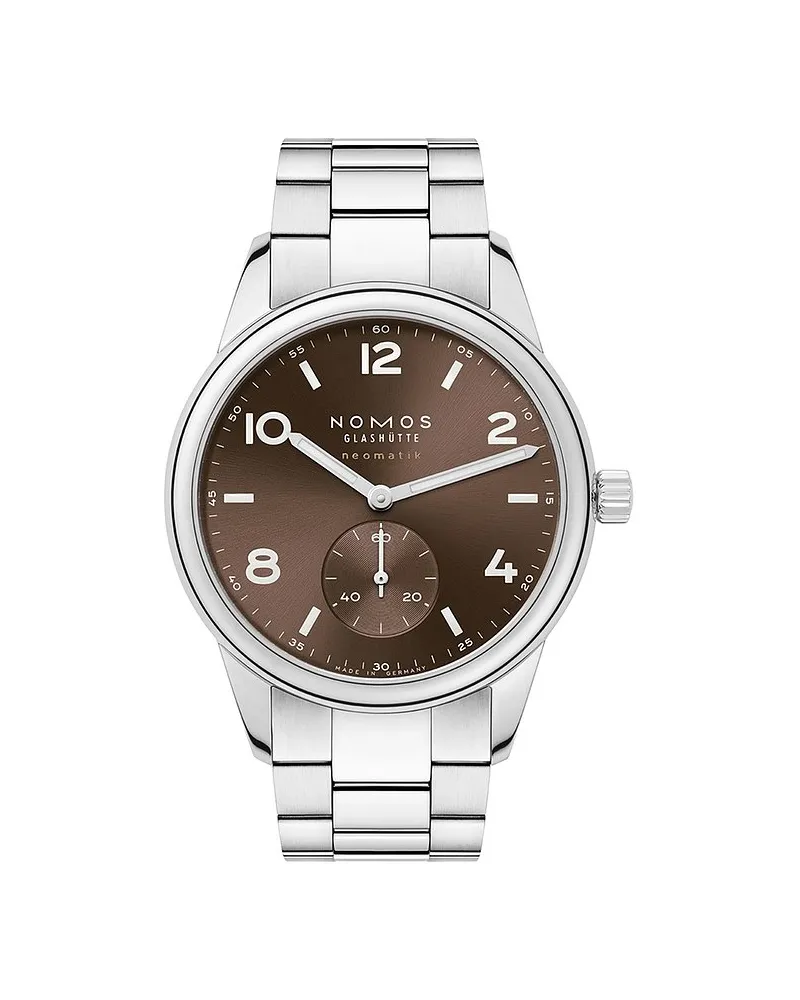 NOMOS Glashütte Unisexuhr Club Sport neomatik 39 Smoke Silber