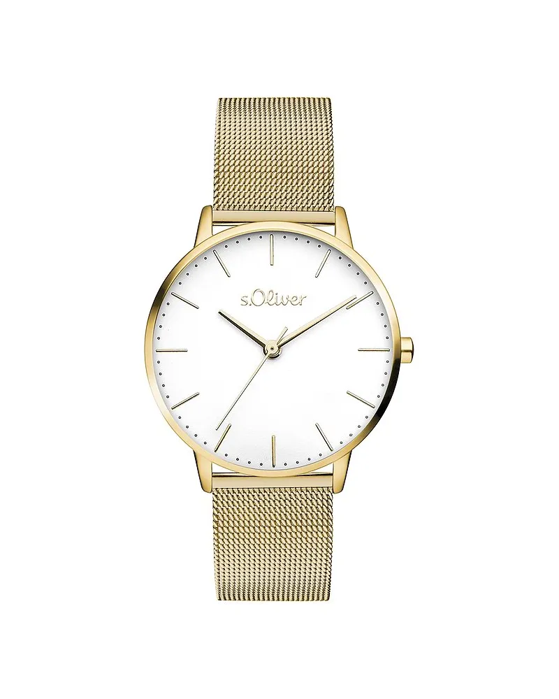 S.Oliver Damenuhr Classic Mesh Medium Gold