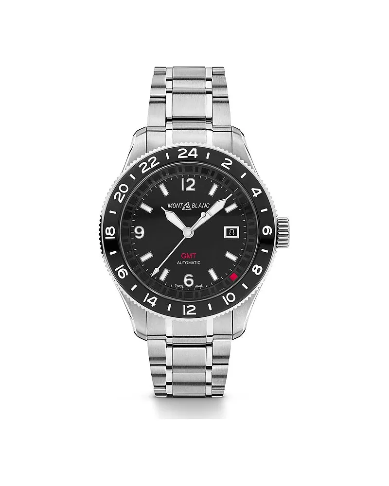 Montblanc Herrenuhr GMT Silber