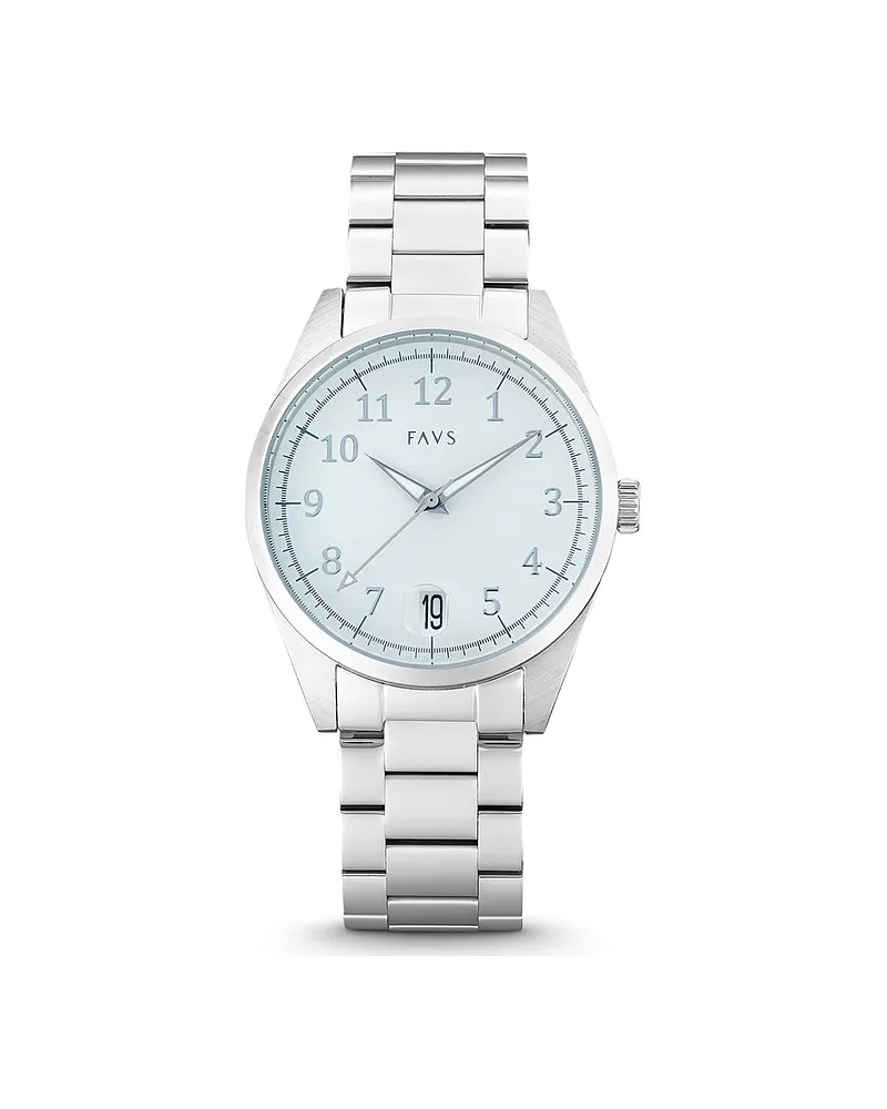 FAVS. Herrenuhr Silber