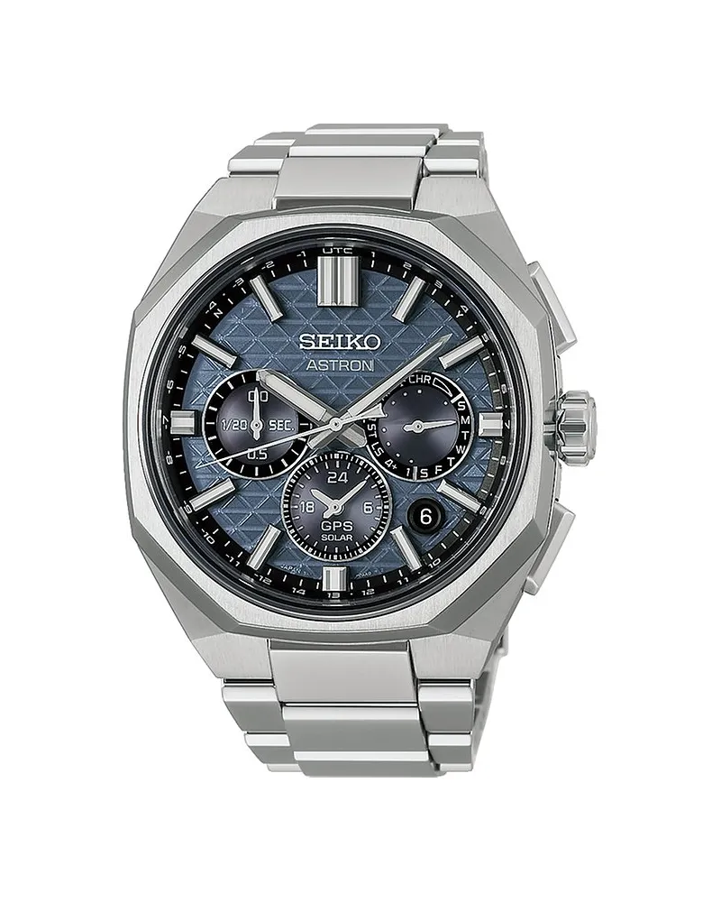 Seiko Herrenuhr Dual Time Silber