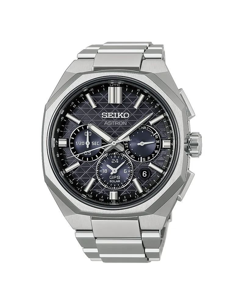 Seiko Herrenuhr Dual Time Silber