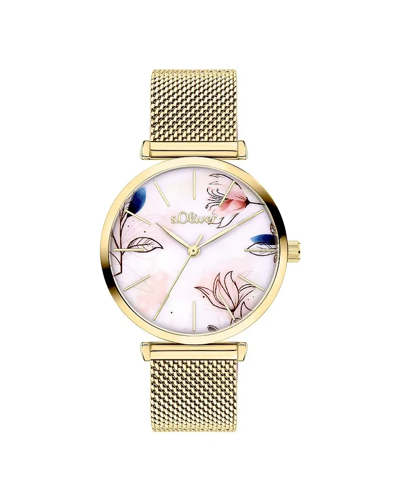 S.Oliver Damenuhr T-Bar Gold
