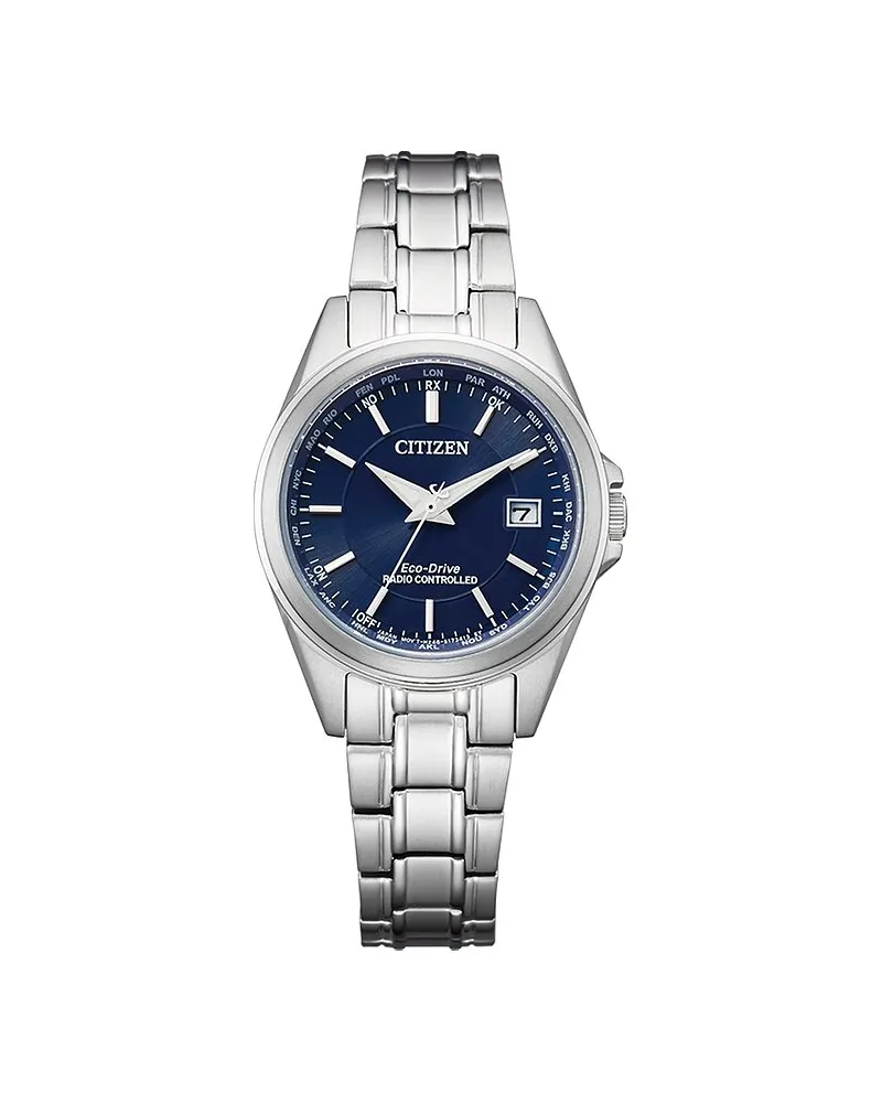 Citizen Damenuhr Leder Sport Eco Drive Silber