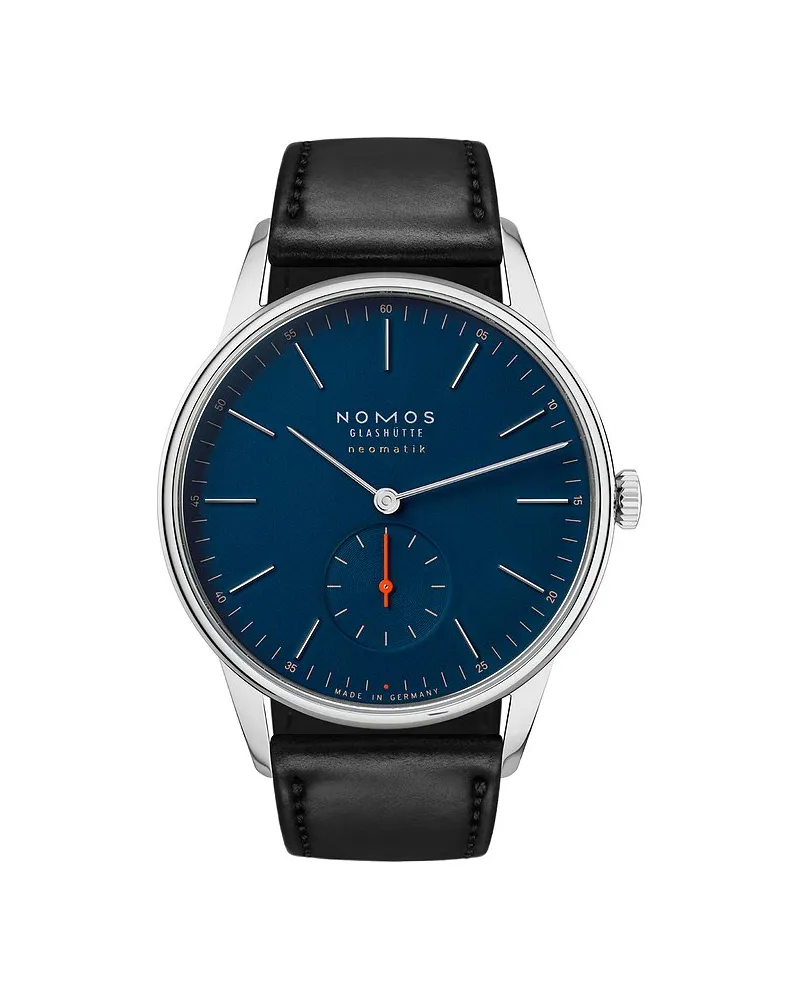 NOMOS Glashütte Unisexuhr Orion neomatik 39 nachtblau Silber