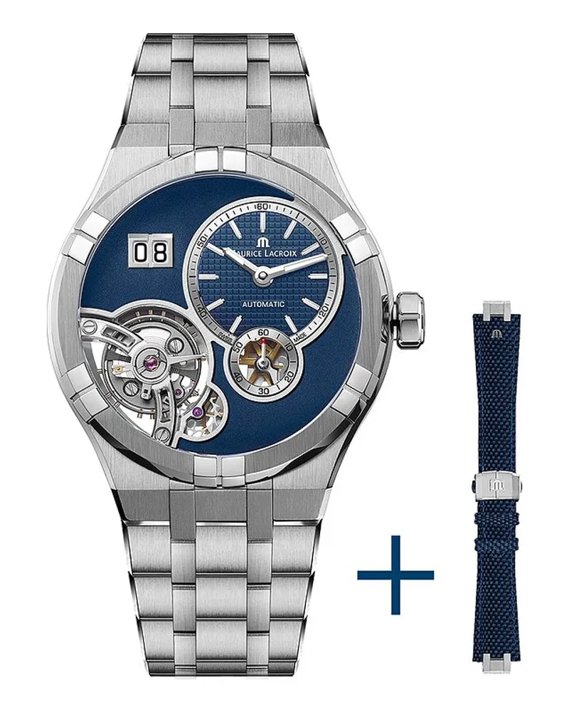 Maurice Lacroix Uhren-Set inkl. Wechselarmband Aikon Grand Date Silber