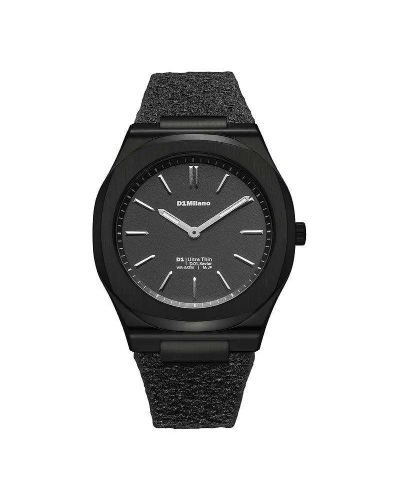 D1 Milano Herrenuhr 39mm, Kevlar Unit Schwarz