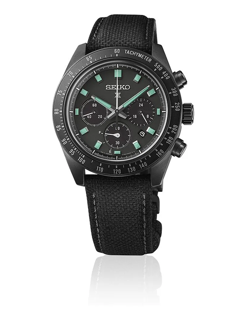 Seiko Herrenuhr Speedtimer Solar Black Schwarz