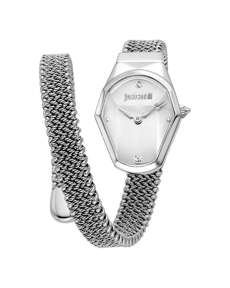 Just Cavalli Damenuhr Signature Snake Silber