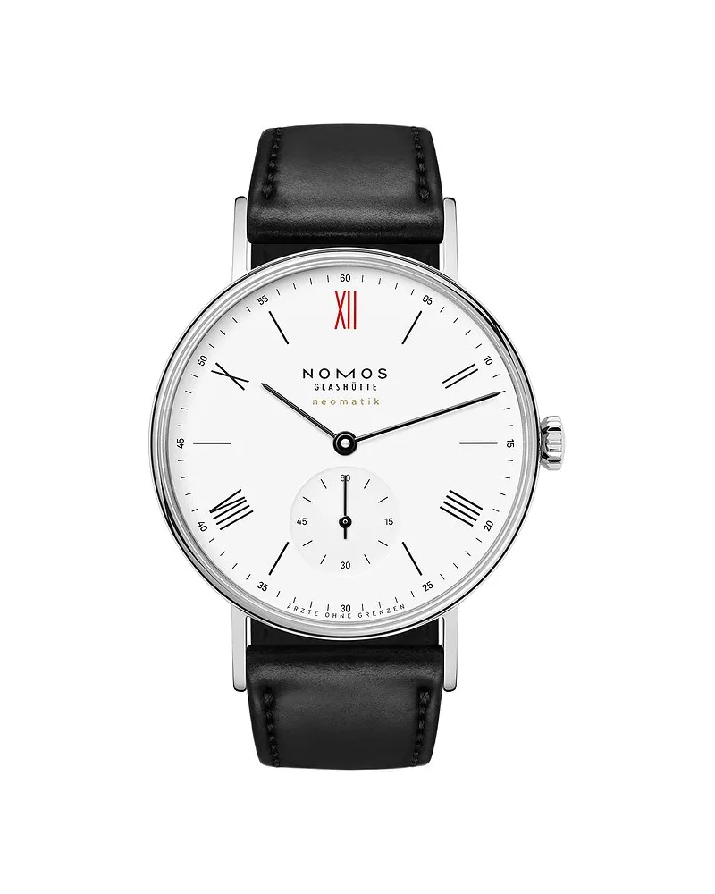 NOMOS Glashütte Herrenuhr Ludwig neomatik 39 Ärzte ohne Grenzen Silber