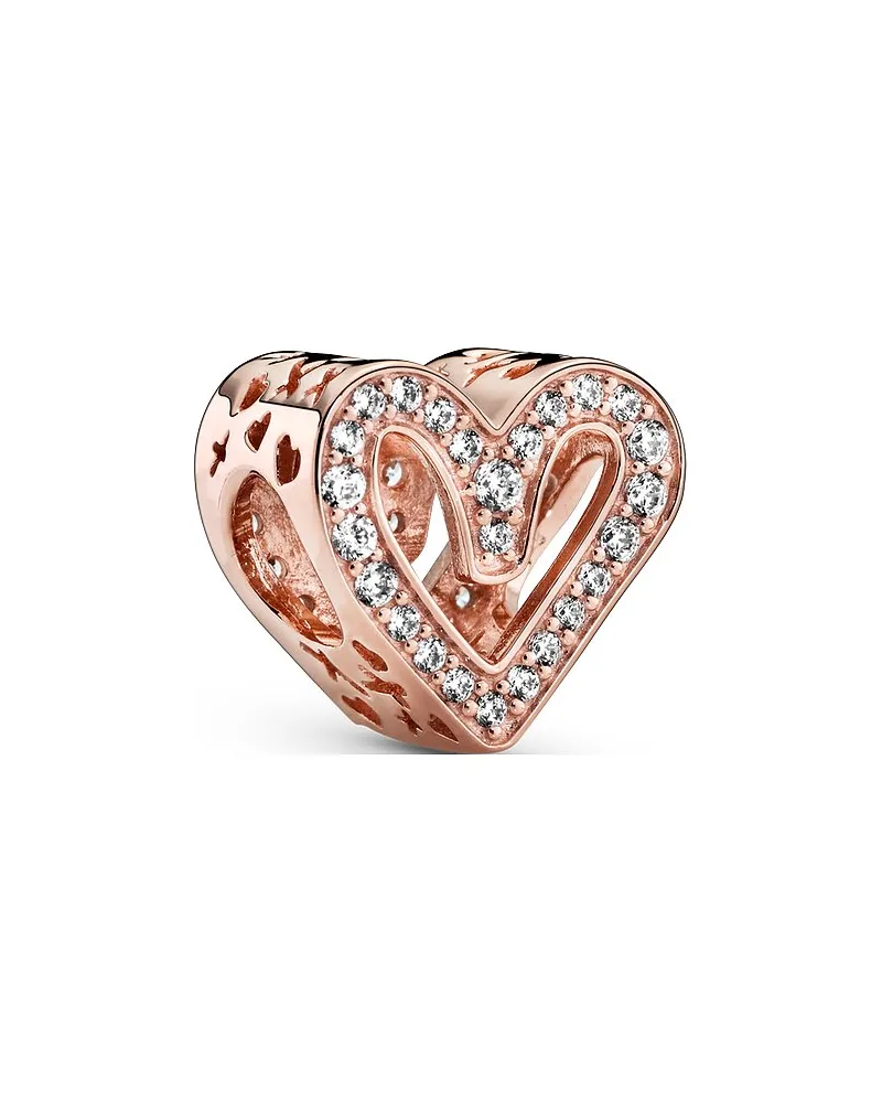 Pandora Charm Moments Funkelndes Freihand-Herz Roségold