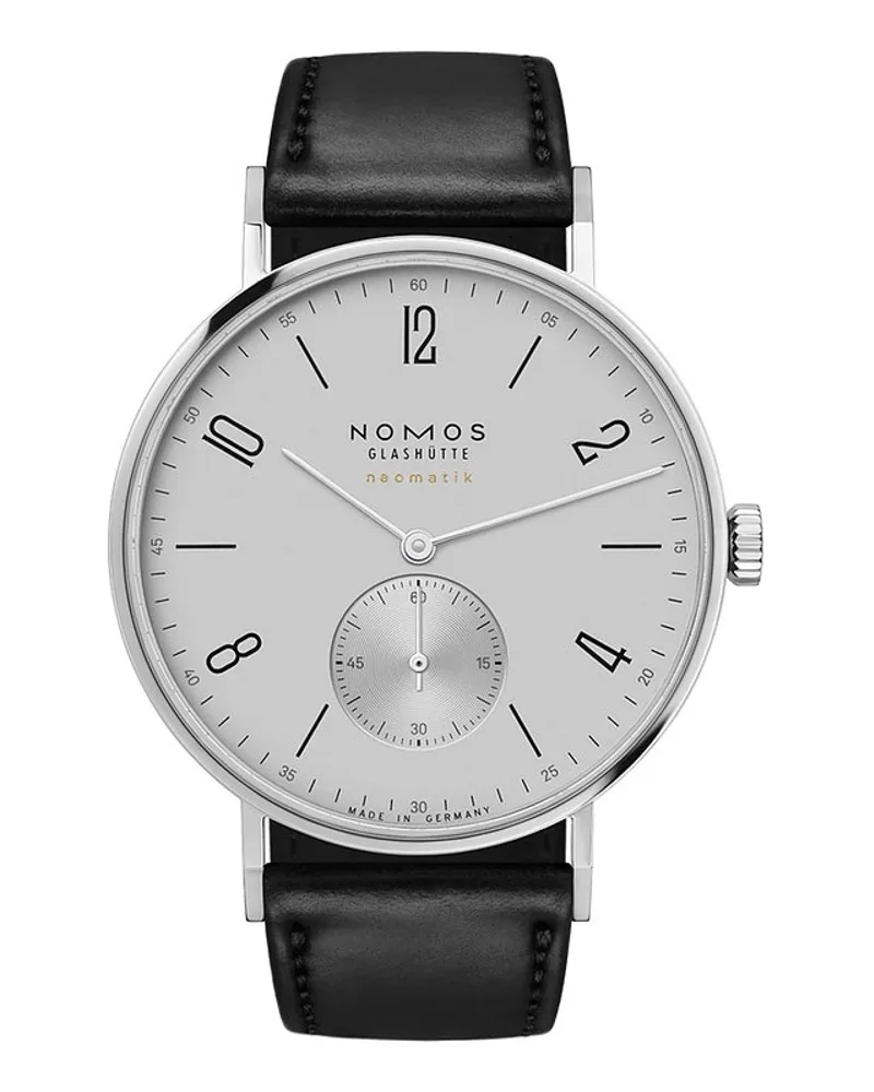 NOMOS Glashütte Herrenuhr Tangente neomatik 39 platingrau Silber