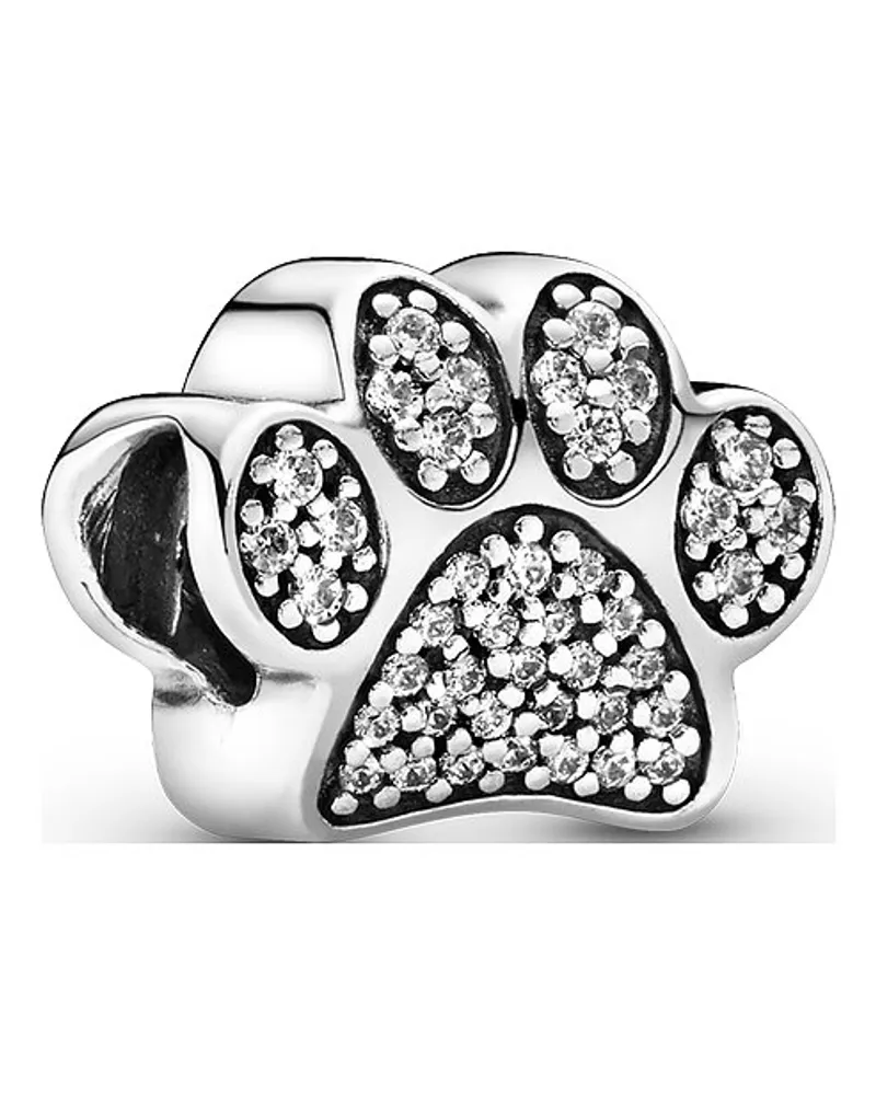 Pandora Charm Moments Sparkling Paw Print Charm Silber