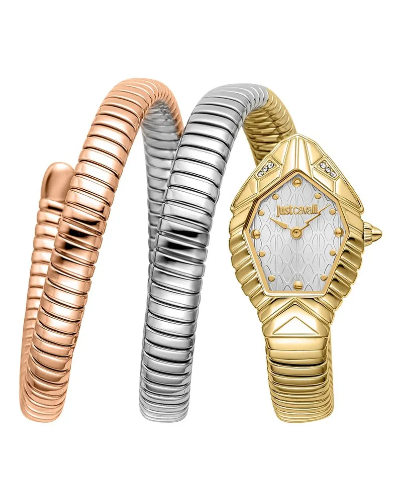 Just Cavalli Damenuhr Signature Snake Gelbgold