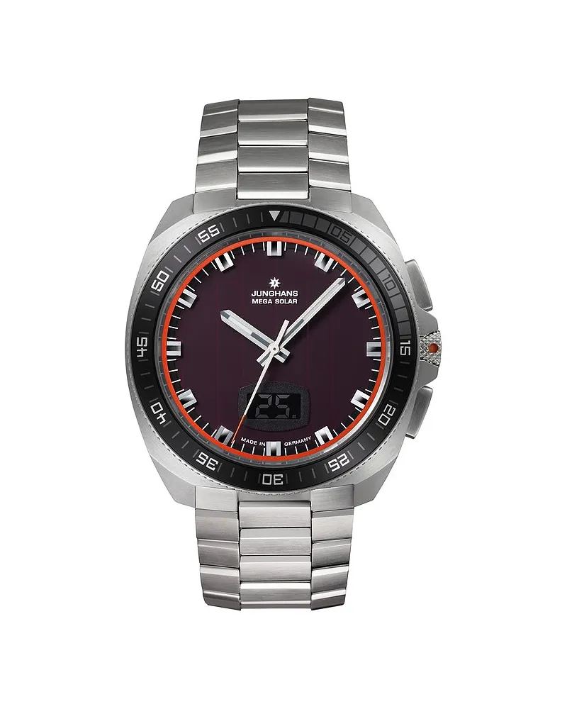 Junghans Herrenuhr 1972 Mega Solar Silber