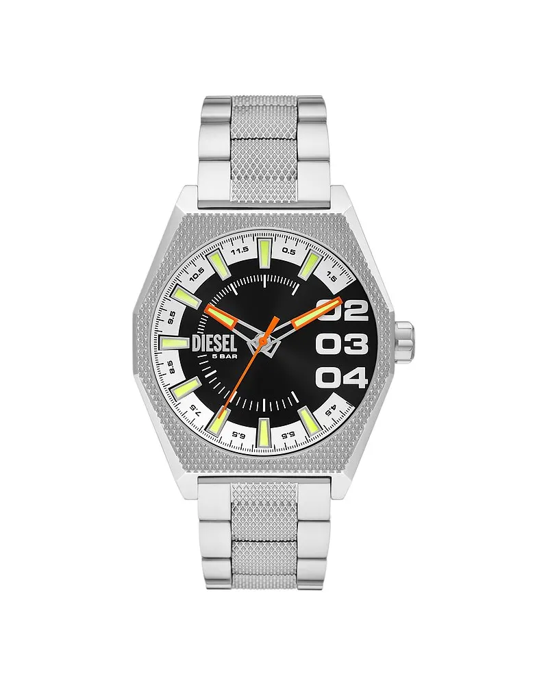 Diesel Herrenuhr Scraper Silber