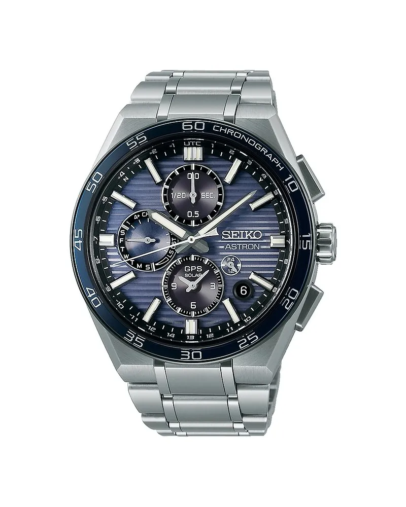 Seiko Chronograph Astron Dual Time Silber