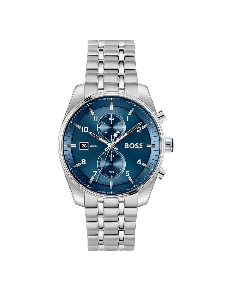 HUGO BOSS Chronograph Skytraveller Le Silber