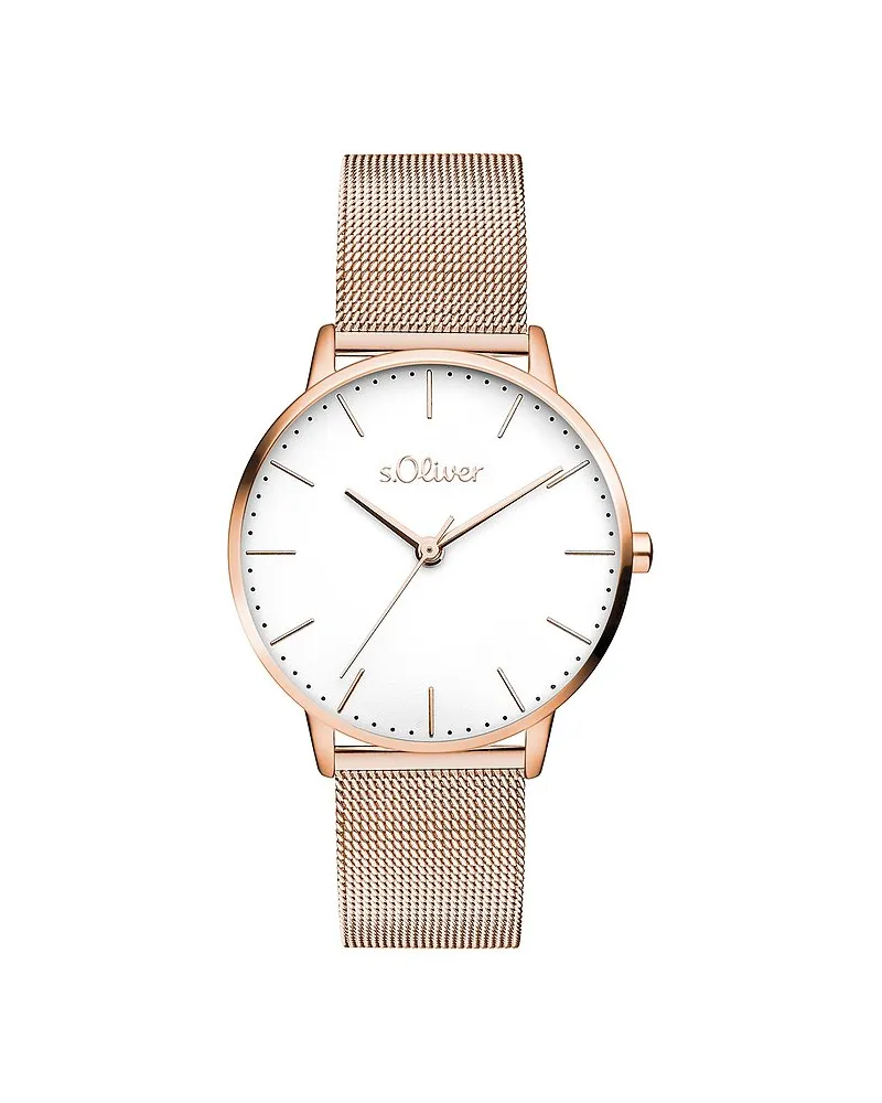 S.Oliver Damenuhr Classic Mesh Medium Roségold