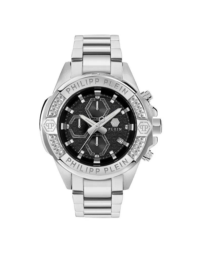 Philipp Plein Herrenuhr The Skull Chrono Silber