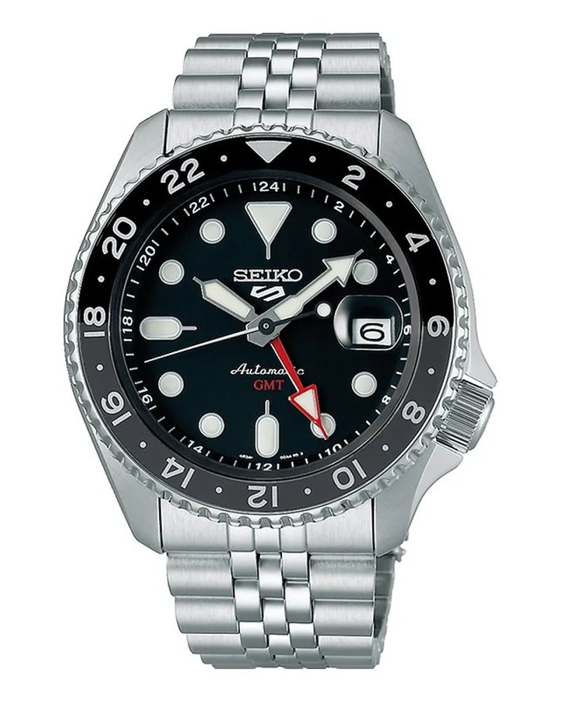 Seiko Herrenuhr GMT Silber