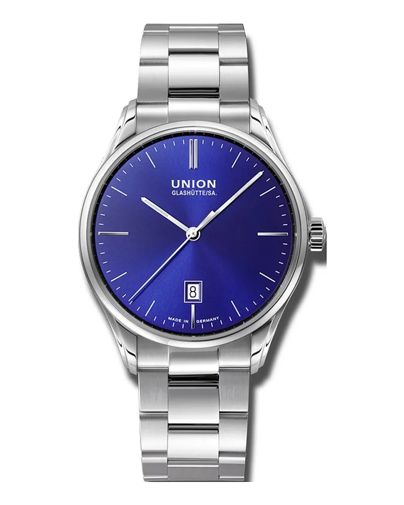 Union Glashütte Herrenuhr Viro Datum 41 mm Silber