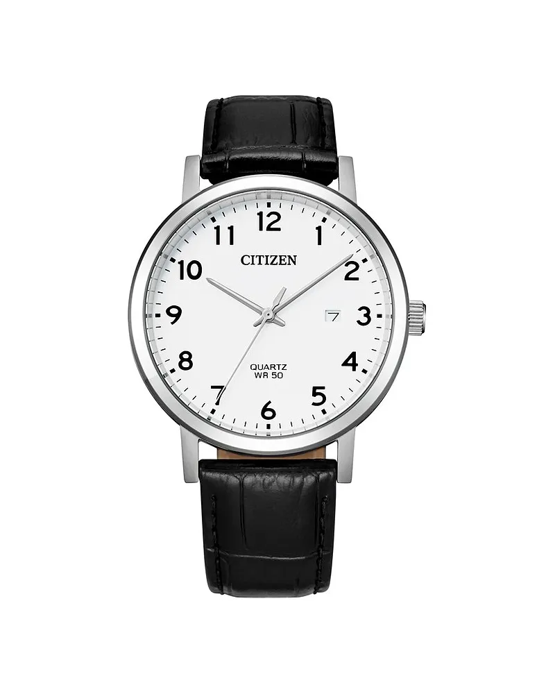 Citizen Herrenuhr Leder Sport Quartz Weiß