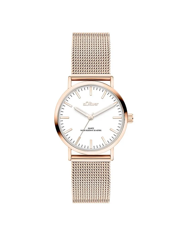 S.Oliver Damenuhr Classic Mesh Small Roségold