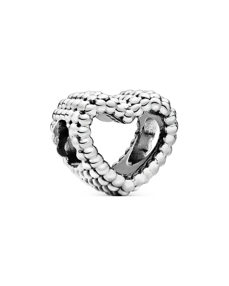 Pandora Charm Signature Offenes Metallperlen Herz Silber