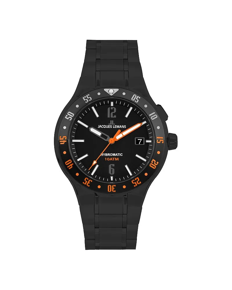 Jacques Lemans Herrenuhr Hybromatic Schwarz