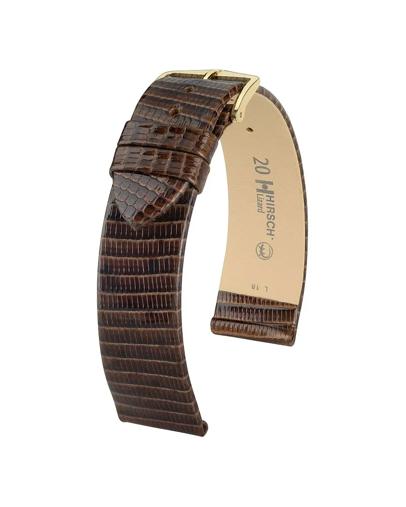 Hirsch Lederband Lizard Braun