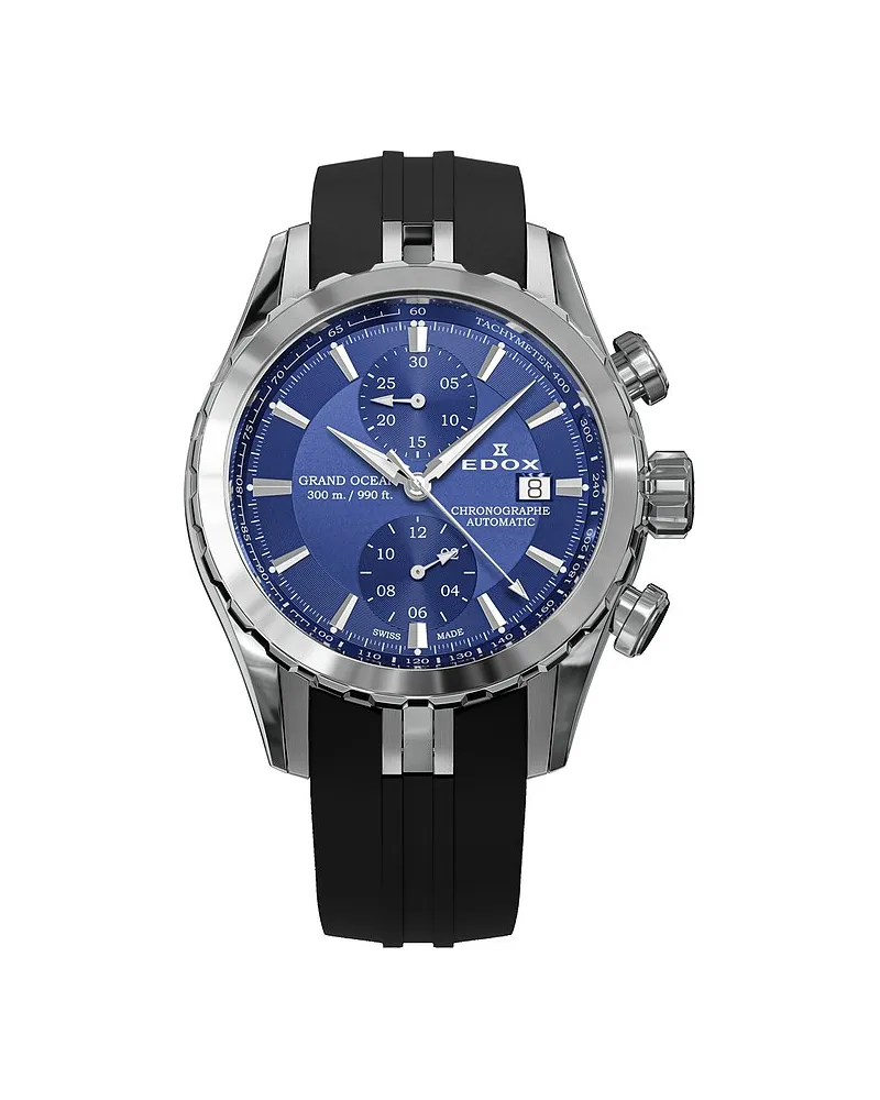 Edox Herrenuhr Grand Ocean Silber