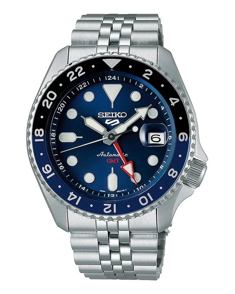Seiko Herrenuhr GMT Silber
