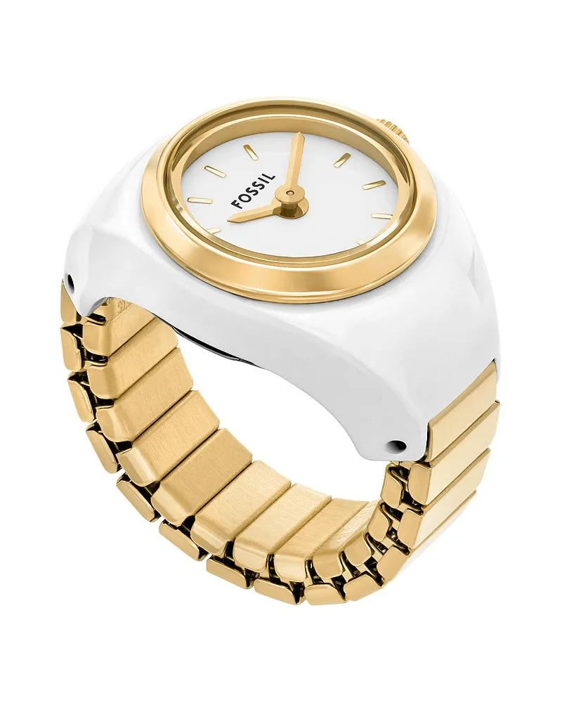 Fossil Damenuhr Watch Ring Weiß