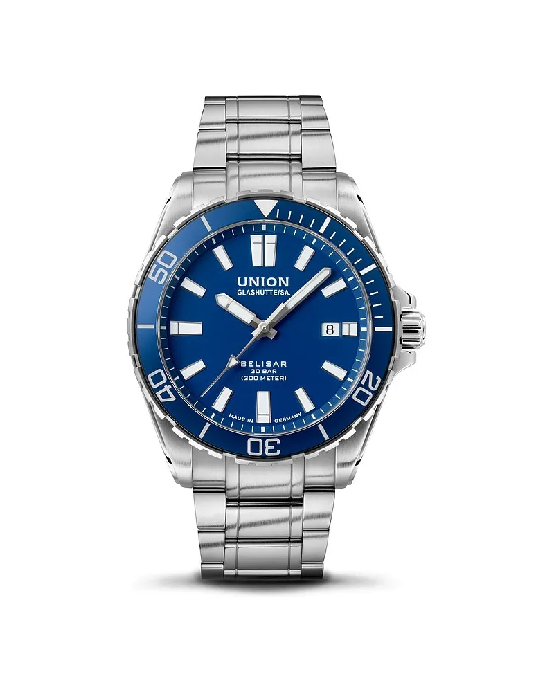 Union Glashütte Herrenuhr Belisar Datum Sport Pro Silber