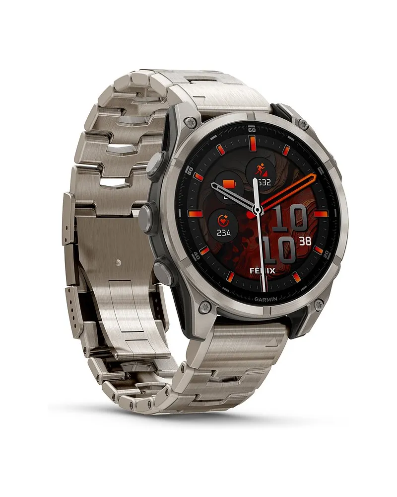 Garmin Smartwatch Fenix 8 - 47 mm AMOLED Sapphire Graphit Titanium Titan Silber