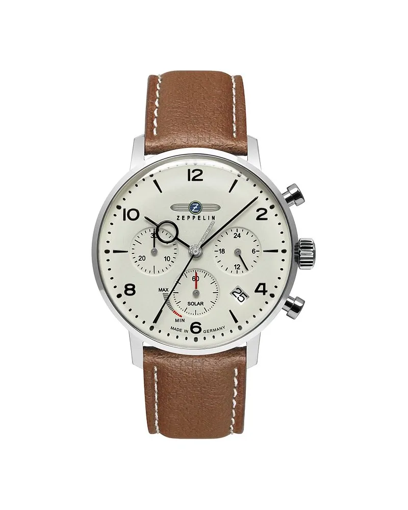 Junkers Herrenuhr LZ 129 Hindenburg Solar Silber