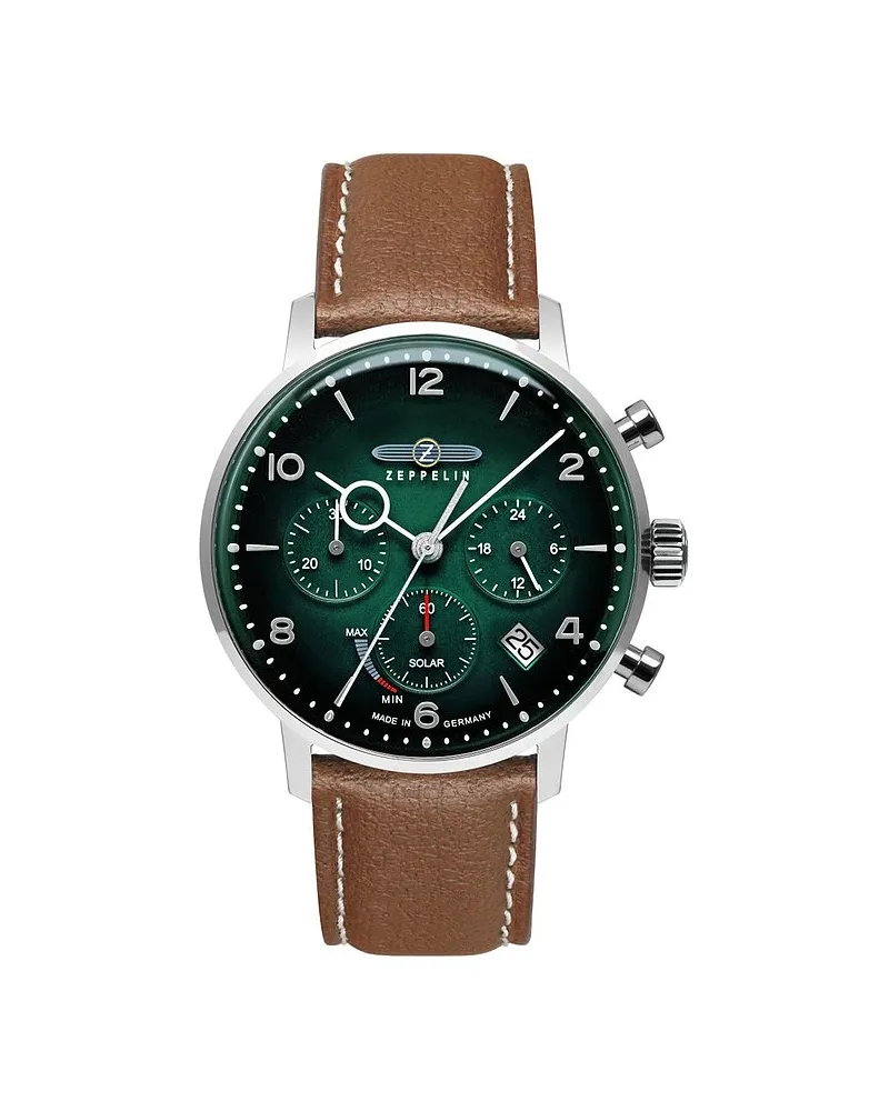 Junkers Herrenuhr LZ 129 Hindenburg Solar Silber