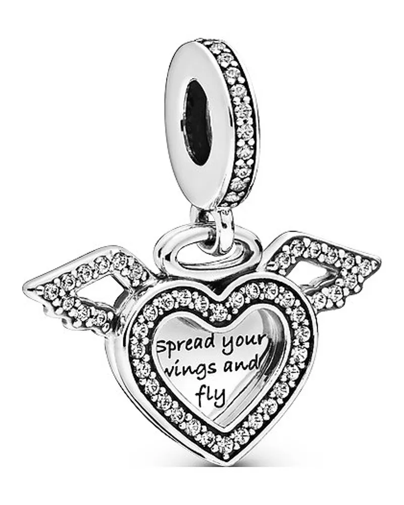 Pandora Charm Moments Herz und Engelsflügel Silber