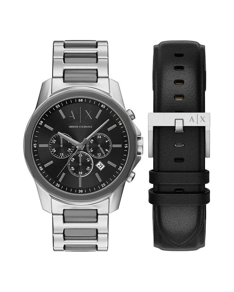 Armani Exchange Uhren-Set inkl. Wechselarmband Grau