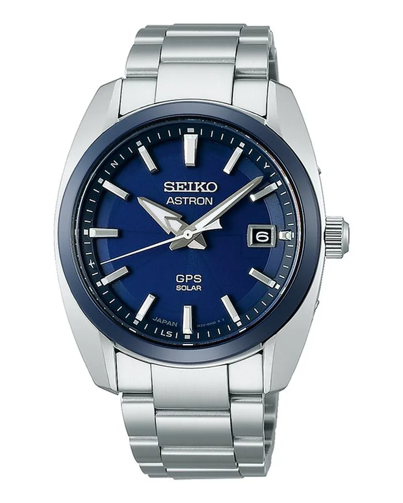 Seiko Herrenuhr GPS Solar Silber