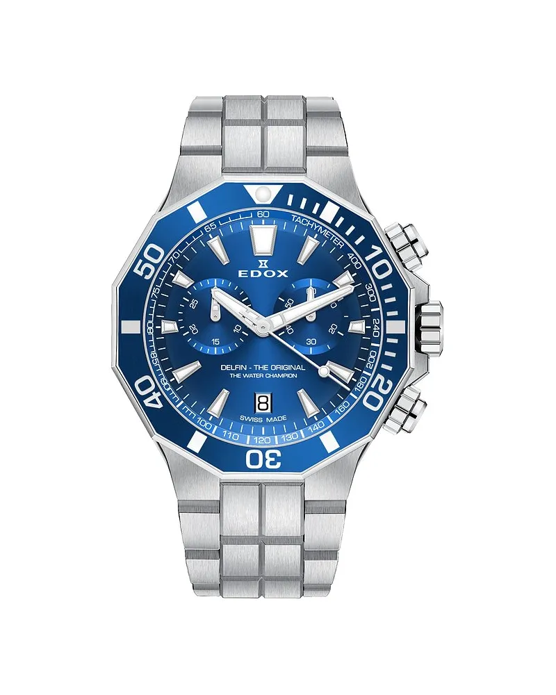 Edox Chronograph Delfin Chronograph Silber