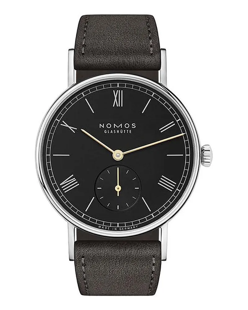 NOMOS Glashütte Damenuhr Ludwig 33 Petit Noir Silber